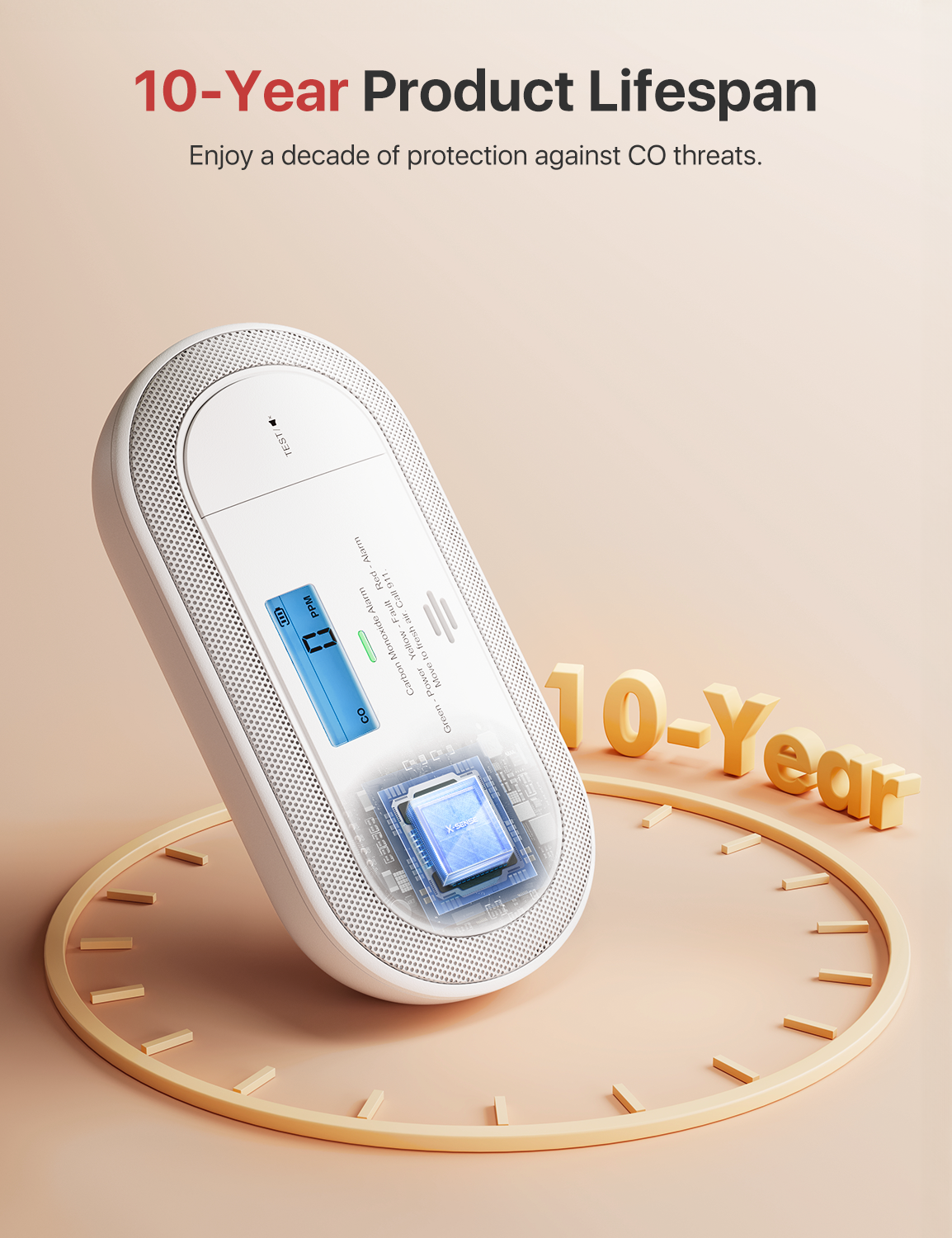 XC0C-SA Tak-Çalıştır Bağımsız Karbon Monoksit Alarmı - 2'li Paket - Görsel 4